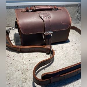 RARE Saddleback Leather Company travel bag.